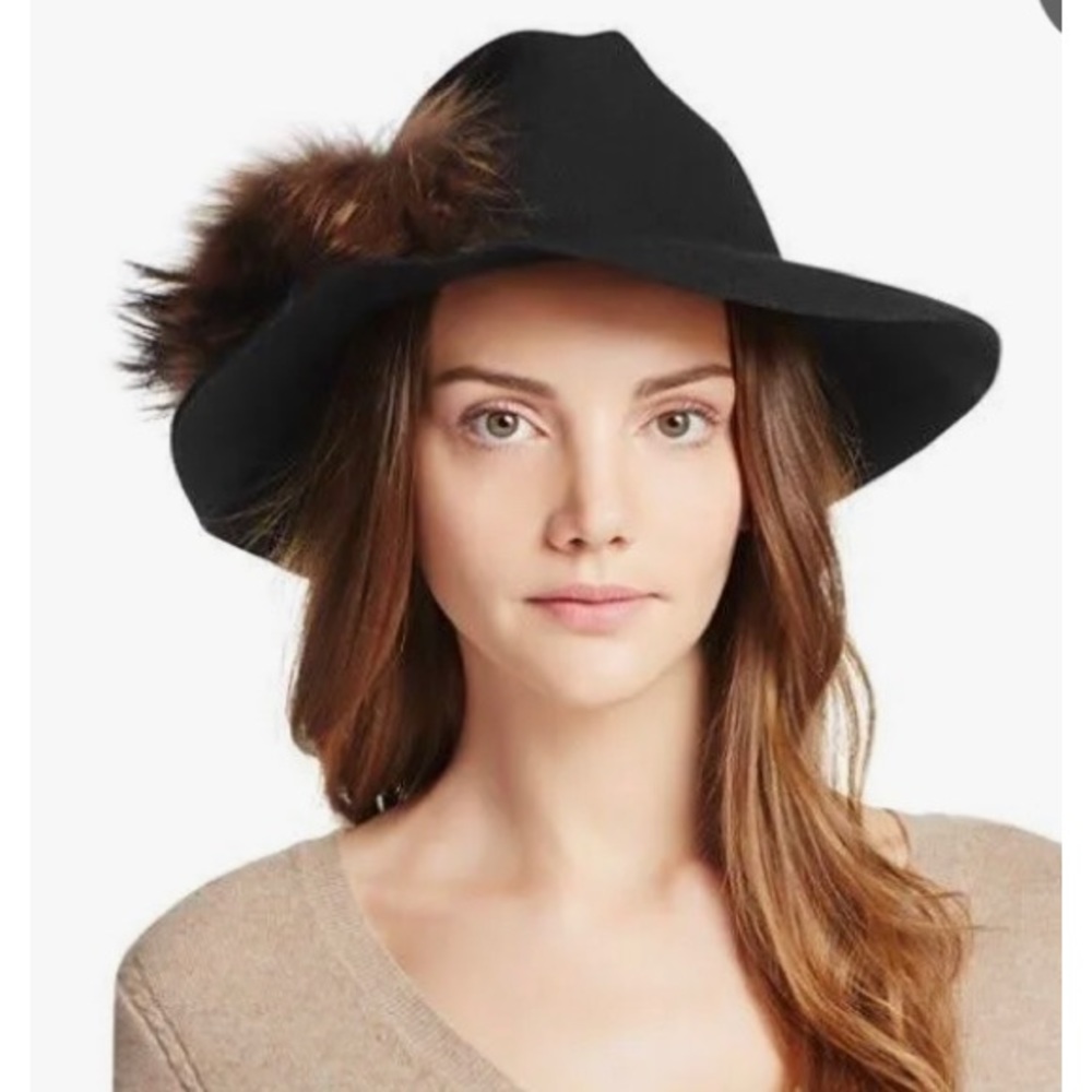 Elegant Black Women's Hat with Fur Accent